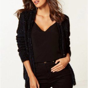 Black Sequin Sparkle Cardigan